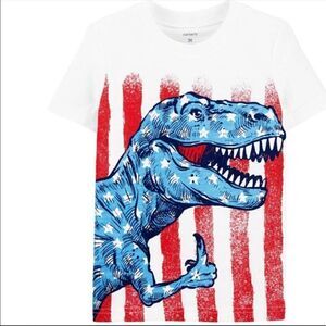 Carter’s Dinosaur American Flag Short Sleeve Tee Shirt